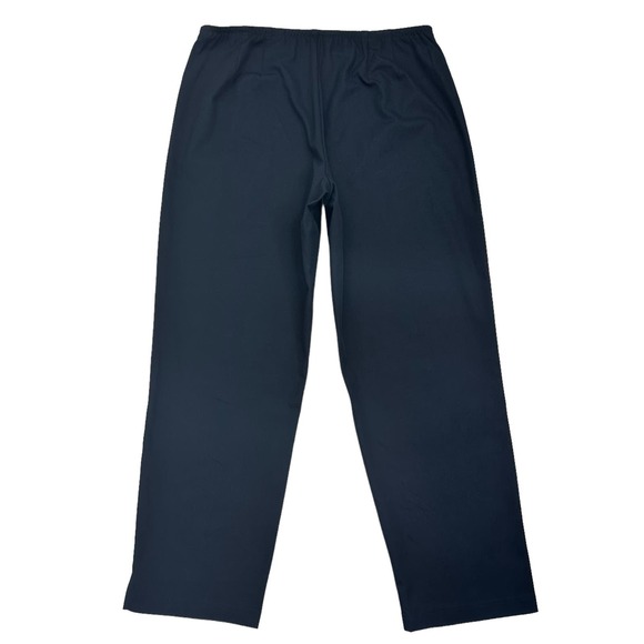 Eileen Fisher Black Pants Sz Medium Relaxed Cropped Leg Organic Cotton Side Zip - Picture 2 of 10